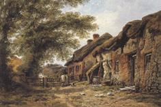 William Pitt Old Cottages at Stoborough,Dorset (mk37) France oil painting art